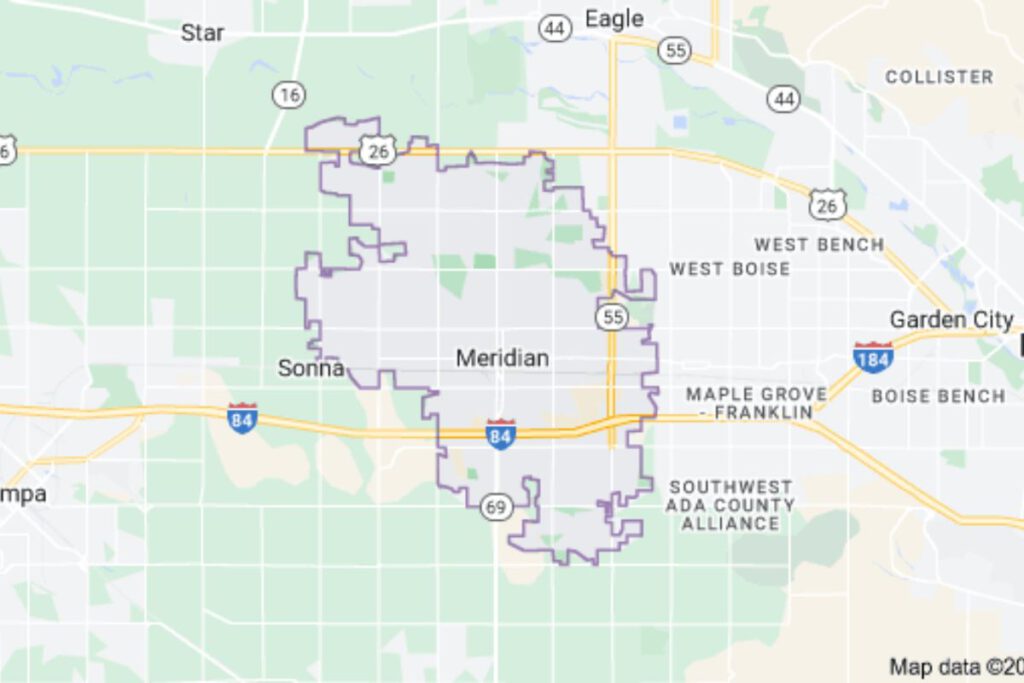 Map of Meridian Idaho Deck Builders Meridian ID