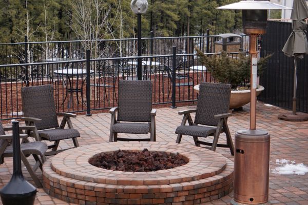 Unique Outdoor Fireplace and Fire Pit, All Pro Meridian Deck Builders