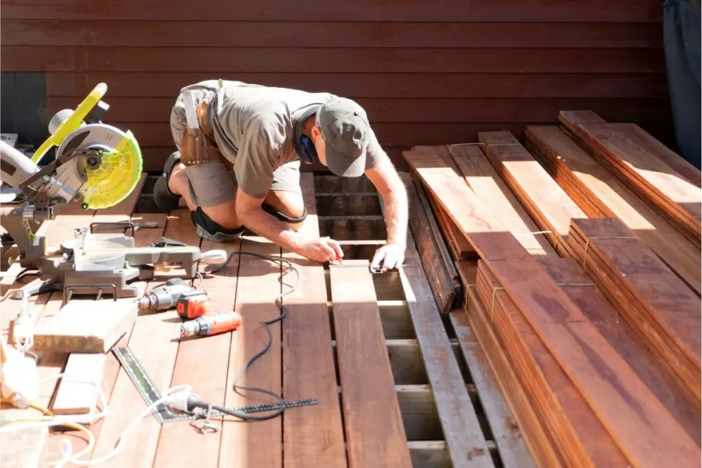 deck contractors building a porch deck